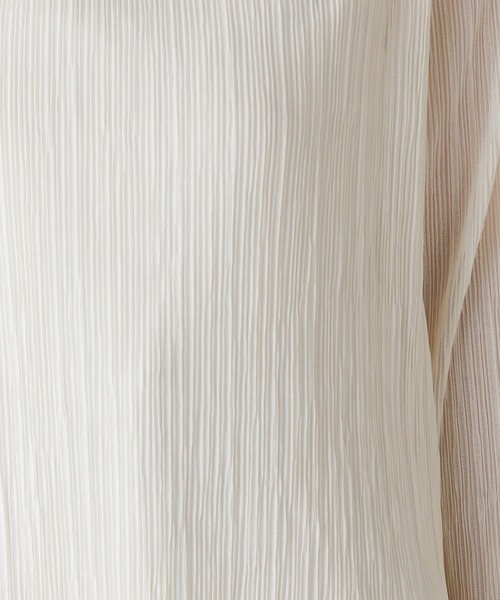 Chico（チコ）の「プリーツメローシアーブラウス(キャミ付き）（シャツ/ブラウス・レディース・ブラック/ベージュ/ブラウン/ピンク/アイボリー・FREE）」の21枚目の写真