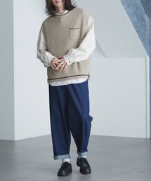 Loose/ルース（ルース）の「【Loose】サイドスリット アクリルバルキー クルーネック ラインニットベスト（ベスト・メンズ）」