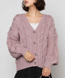 WEGO | WEGO/ボリューム袖ケーブルミドルカーディガン(カーディガン/ボレロ)