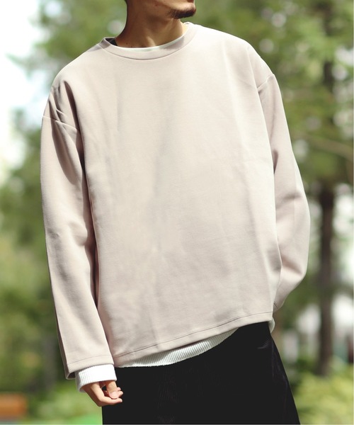 JOURNAL STANDARD(ジャーナルスタンダード)の「【ロングTシャツ+サーマルTシャツ2点SET】ダンボールワッフルレイヤードクルーネック(スウェット・メンズ・ブラック系その他/ベージュ/ナチュラル/ライトグリーン・SMALL/MEDIUM/LARGE)」の3枚目の写真