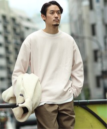 【ロングTシャツ+サーマルTシャツ2点SET】ダンボールワッフルレイヤードクルーネック