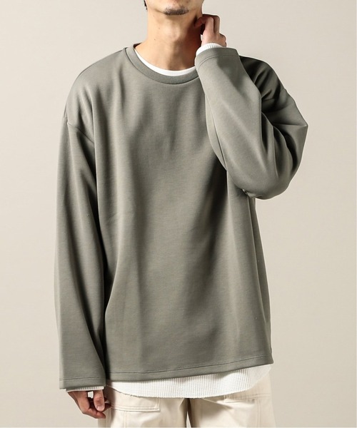 JOURNAL STANDARD(ジャーナルスタンダード)の「【ロングTシャツ+サーマルTシャツ2点SET】ダンボールワッフルレイヤードクルーネック(スウェット・メンズ・ブラック系その他/ベージュ/ナチュラル/ライトグリーン・SMALL/MEDIUM/LARGE)」の4枚目の写真