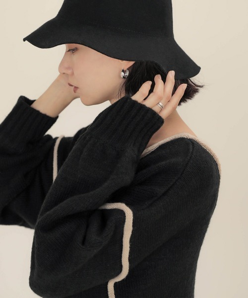 Bab（バブ）の「【WEB限定】配色パイピングニットワンピース（ワンピース・レディース・モカ/ベージュ/ブラック・FREE）」の20枚目の写真