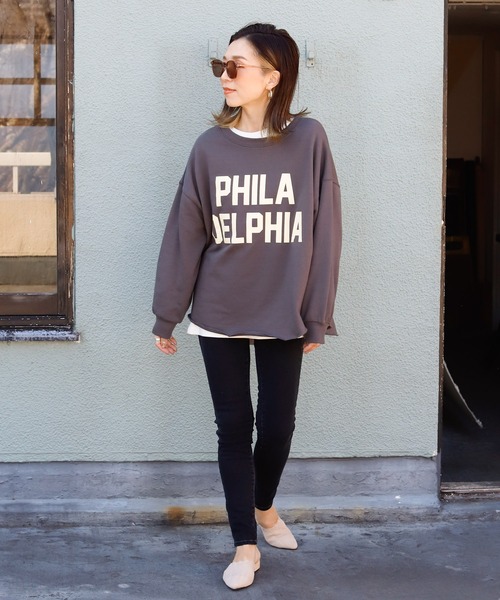 Auntie Rosa Holiday(アンティローザホリデー)の「ビッグロゴスウェット(スウェット・レディース・チャコールグレー/グレー/ナチュラル/ライトグレー・FREE)」の12枚目の写真