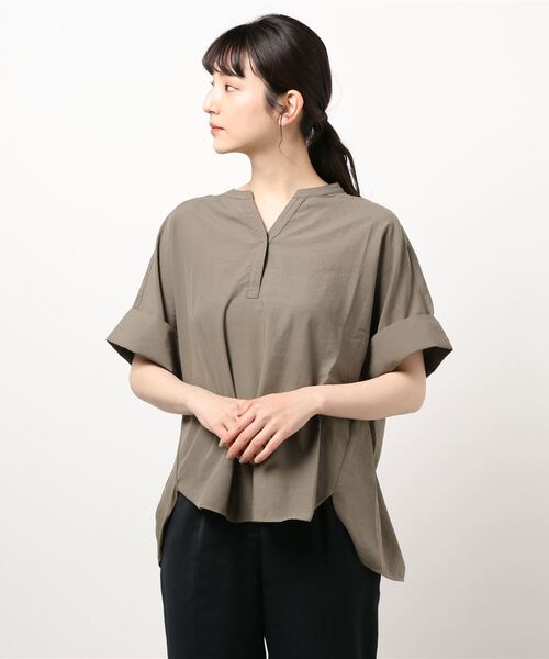 BELLUNA PLUS(ベルーナ)の「エアリービンテージスキッパーブラウス(シャツ/ブラウス・レディース・ネイビー/カーキ/ブルー/テラコッタ・MEDIUM/LARGE/X-LARGE)」の14枚目の写真