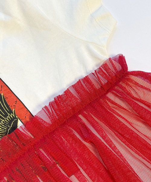 BIG FIELD(ビッグフィールド)の「チュールワンピース(90~150cm)(ワンピース・キッズ・ブラック/オフホワイト/オレンジ/ライトブルー・100/110/120/90/130/140/150)」の5枚目の写真