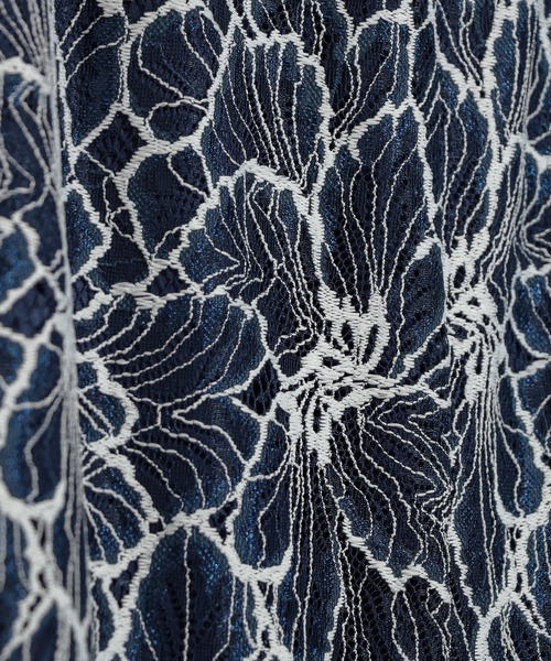 natural couture（ナチュラルクチュール）の「大花レースレディスカート（スカート・レディース・ネイビー/ピンク/オレンジ・FREE）」の8枚目の写真