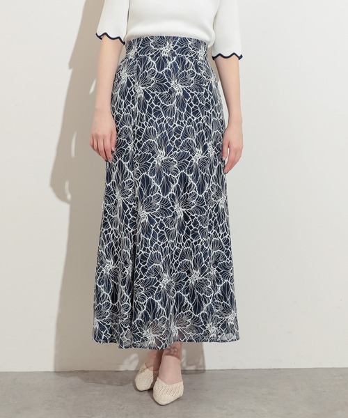 natural couture（ナチュラルクチュール）の「大花レースレディスカート（スカート・レディース・ネイビー/ピンク/オレンジ・FREE）」の20枚目の写真