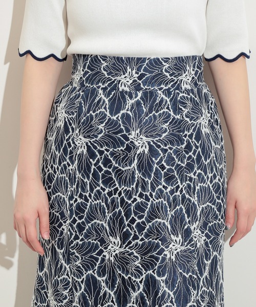 natural couture（ナチュラルクチュール）の「大花レースレディスカート（スカート・レディース・ネイビー/ピンク/オレンジ・FREE）」の10枚目の写真