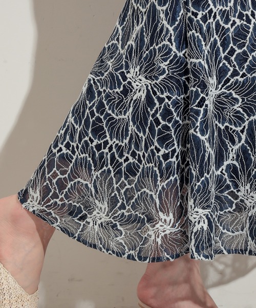 natural couture（ナチュラルクチュール）の「大花レースレディスカート（スカート・レディース・ネイビー/ピンク/オレンジ・FREE）」の7枚目の写真