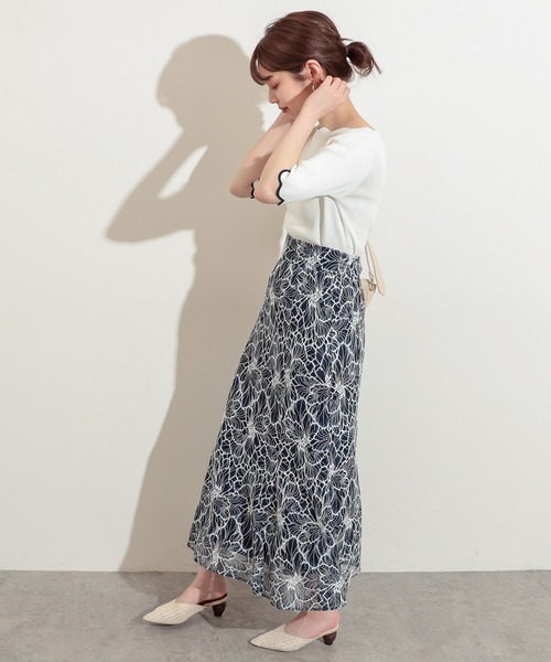 natural couture（ナチュラルクチュール）の「大花レースレディスカート（スカート・レディース・ネイビー/ピンク/オレンジ・FREE）」の18枚目の写真