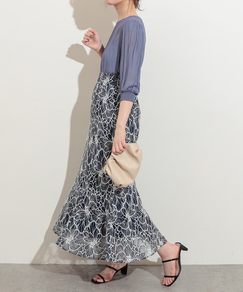 natural couture（ナチュラルクチュール）の「大花レースレディスカート（スカート・レディース・ネイビー/ピンク/オレンジ・FREE）」の22枚目の写真