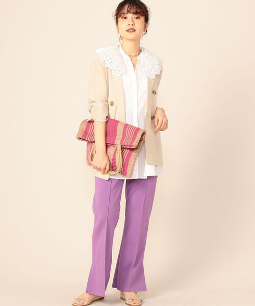 NOLLEY’S(ノーリーズ)の「ローン衿刺繍ノースリーブブラウス(シャツ/ブラウス・レディース・ホワイト/ブラック・38)」の15枚目の写真