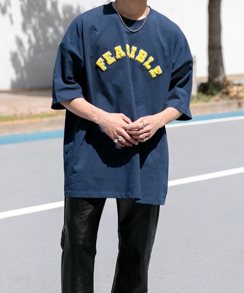 Adoon plain（アドーンプレーン）の「【Adoon plain】ロゴアソートオーバーT（Tシャツ/カットソー・メンズ・ホワイト/オフホワイト/ブラック/ネイビー/ダークブルー・MEDIUM/LARGE）」の12枚目の写真