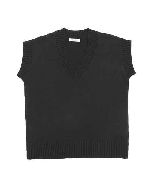 Figments（フィグメンツ）の「オーバーニットベスト（ベスト・レディース・オフホワイト/ブラック/グリーン/ブラウン・FREE）」の15枚目の写真