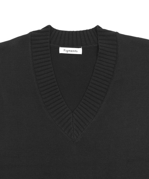 Figments（フィグメンツ）の「オーバーニットベスト（ベスト・レディース・オフホワイト/ブラック/グリーン/ブラウン・FREE）」の7枚目の写真