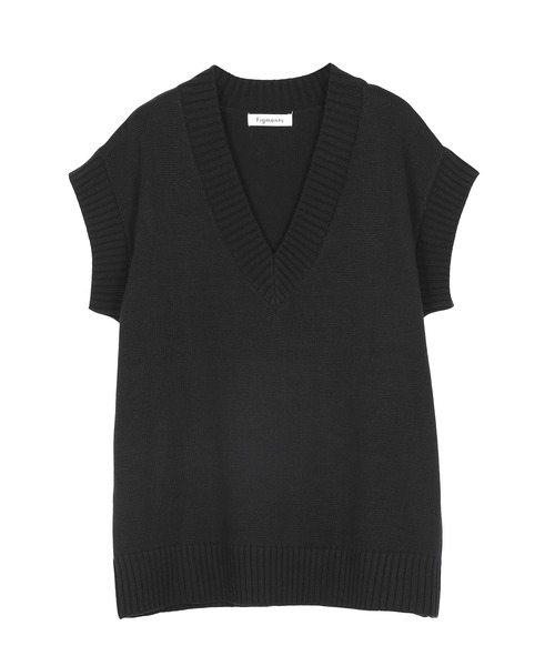 Figments（フィグメンツ）の「オーバーニットベスト（ベスト・レディース・オフホワイト/ブラック/グリーン/ブラウン・FREE）」の10枚目の写真