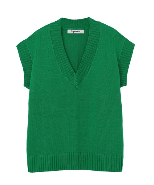 Figments（フィグメンツ）の「オーバーニットベスト（ベスト・レディース・オフホワイト/ブラック/グリーン/ブラウン・FREE）」の18枚目の写真