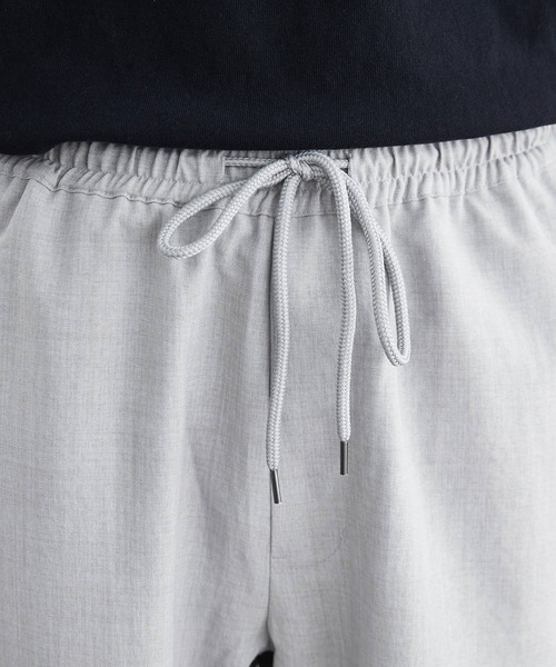 Loungewear tokyo（ラウンジウェアトウキョウ）の「【セットアップ】麻風シャンブレーリラックス レギュラーカラー半袖シャツ＆イージーショートパンツ ワンマイルウェア（セットアップ・メンズ・ブラック/ベージュ/ネイビー/カーキ/グレー系その他/キナリ・M/L/XL）」の20枚目の写真