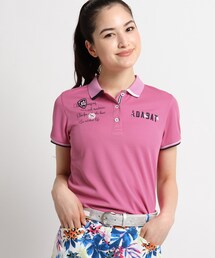 ◆【coolcore(クールコア)/UVカット】ロゴモチーフ刺しゅう半袖ポロシャツ