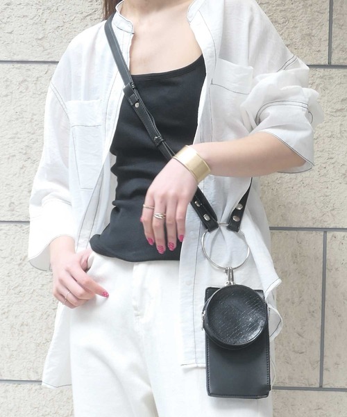 CORNERS(コーナーズ)の「リングハンドルショルダーバック(ショルダーバッグ・レディース・パイソン/オレンジ/ブラック/ダークオレンジ/アイボリー/ダークブラック/ブラック系その他・FREE)」の8枚目の写真