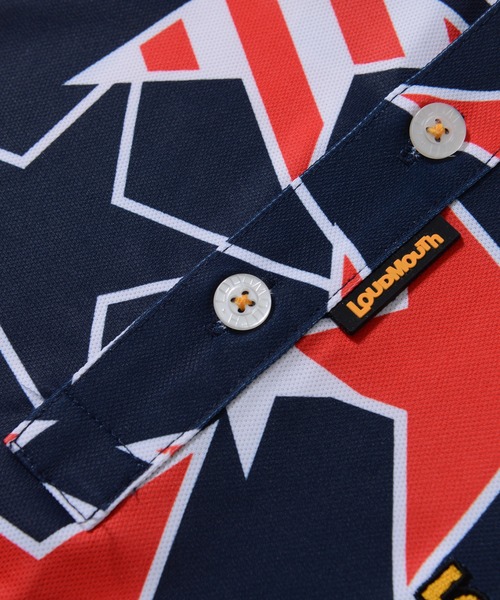 Loudmouth(ラウドマウス)の「LOUDMOUTH/ラウドマウス ゴルフウェア ブランド ロゴ刺繍 総柄 吸汗速乾 UVカット 半袖 ポロシャツ(ポロシャツ・メンズ・ホワイト×ブラック/ブルー系その他2・LL/M/XL/XXL/L)」の15枚目の写真