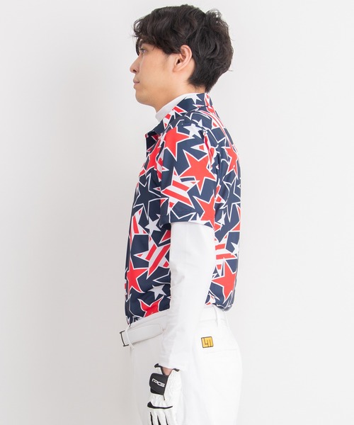Loudmouth(ラウドマウス)の「LOUDMOUTH/ラウドマウス ゴルフウェア ブランド ロゴ刺繍 総柄 吸汗速乾 UVカット 半袖 ポロシャツ(ポロシャツ・メンズ・ホワイト×ブラック/ブルー系その他2・LL/M/XL/XXL/L)」の11枚目の写真