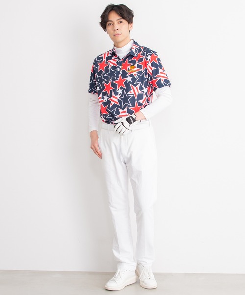 Loudmouth(ラウドマウス)の「LOUDMOUTH/ラウドマウス ゴルフウェア ブランド ロゴ刺繍 総柄 吸汗速乾 UVカット 半袖 ポロシャツ(ポロシャツ・メンズ・ホワイト×ブラック/ブルー系その他2・LL/M/XL/XXL/L)」の13枚目の写真