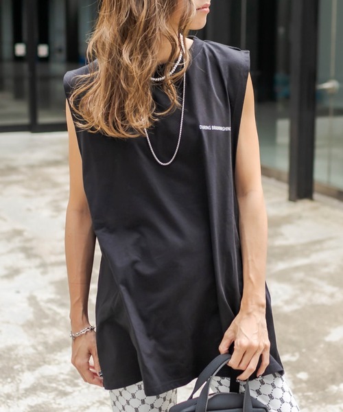 RASVOA（ラスボア）の「リピートロゴタンクトップ（タンクトップ・レディース・ブラック/オフホワイト・FREE）」の13枚目の写真