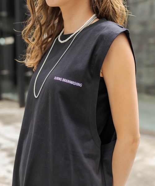 RASVOA（ラスボア）の「リピートロゴタンクトップ（タンクトップ・レディース・ブラック/オフホワイト・FREE）」の19枚目の写真