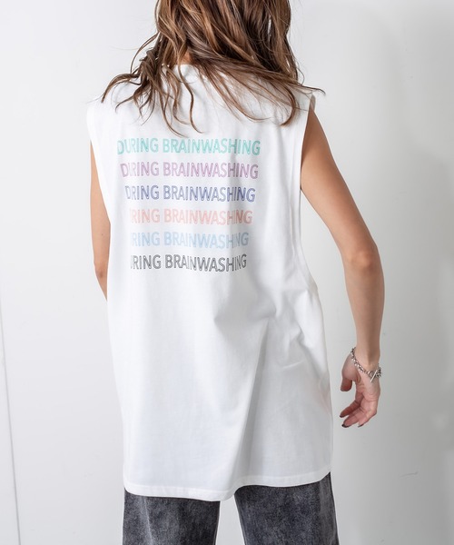 RASVOA（ラスボア）の「リピートロゴタンクトップ（タンクトップ・レディース・ブラック/オフホワイト・FREE）」の7枚目の写真