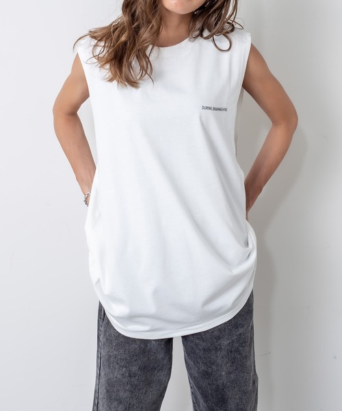 RASVOA（ラスボア）の「リピートロゴタンクトップ（タンクトップ・レディース・ブラック/オフホワイト・FREE）」の3枚目の写真