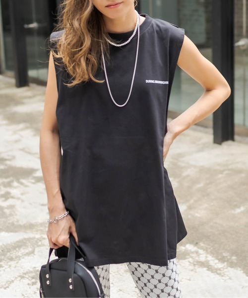 RASVOA（ラスボア）の「リピートロゴタンクトップ（タンクトップ・レディース・ブラック/オフホワイト・FREE）」の12枚目の写真