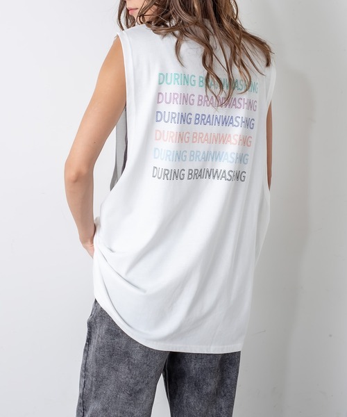 RASVOA（ラスボア）の「リピートロゴタンクトップ（タンクトップ・レディース・ブラック/オフホワイト・FREE）」の6枚目の写真