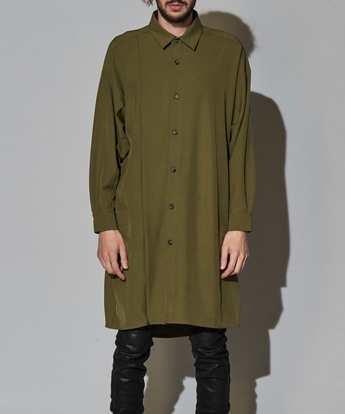 NO ID.（ノーアイディ）の「【NO ID.】Asymmetry Zip Long Shirt / アシンメトリー ジップ ロング シャツ（シャツ/ブラウス・メンズ・ブルー系その他/カーキ/ブラック/オレンジ・ONE SIZE）」の6枚目の写真