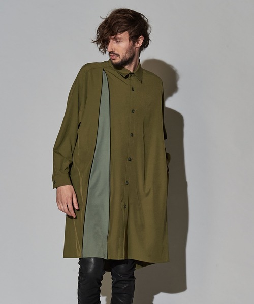 NO ID.（ノーアイディ）の「【NO ID.】Asymmetry Zip Long Shirt / アシンメトリー ジップ ロング シャツ（シャツ/ブラウス・メンズ・ブルー系その他/カーキ/ブラック/オレンジ・ONE SIZE）」の19枚目の写真