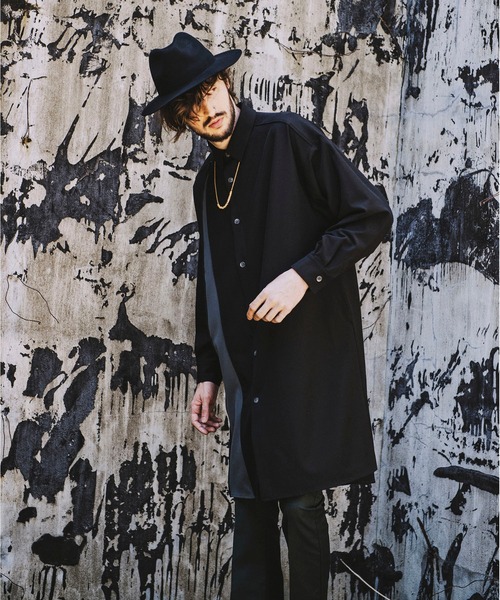NO ID.（ノーアイディ）の「【NO ID.】Asymmetry Zip Long Shirt / アシンメトリー ジップ ロング シャツ（シャツ/ブラウス・メンズ・ブルー系その他/カーキ/ブラック/オレンジ・ONE SIZE）」の21枚目の写真