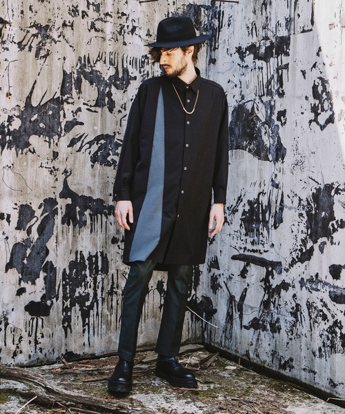 NO ID.（ノーアイディ）の「【NO ID.】Asymmetry Zip Long Shirt / アシンメトリー ジップ ロング シャツ（シャツ/ブラウス・メンズ・ブルー系その他/カーキ/ブラック/オレンジ・ONE SIZE）」の22枚目の写真