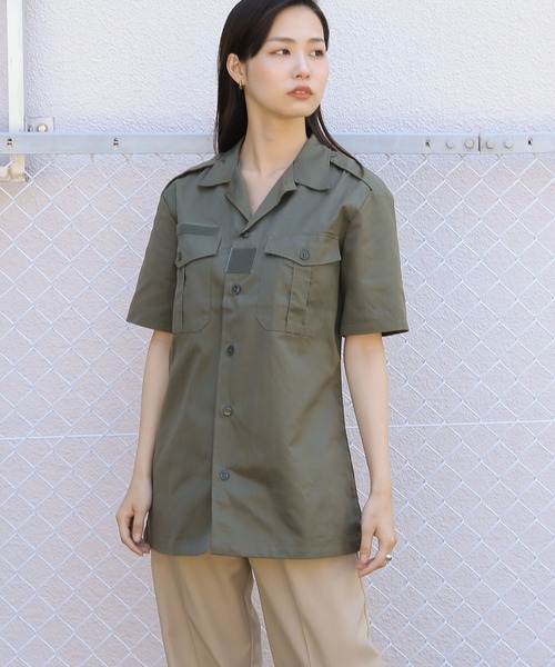 MILITARY(ミリタリー)の「実物 新品 デッドストック フランス軍 ヘリンボーンツイル(HBT)チャドシャツ(シャツ/ブラウス・メンズ・オリーブ・43/44/41/42/39/40/35/36/37/38/45)」の3枚目の写真