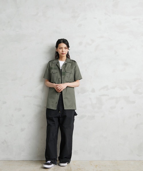 MILITARY(ミリタリー)の「実物 新品 デッドストック フランス軍 ヘリンボーンツイル(HBT)チャドシャツ(シャツ/ブラウス・メンズ・オリーブ・43/44/41/42/39/40/35/36/37/38/45)」の8枚目の写真
