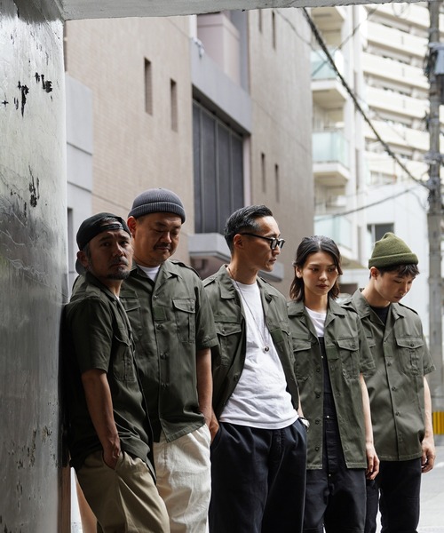 MILITARY(ミリタリー)の「実物 新品 デッドストック フランス軍 ヘリンボーンツイル(HBT)チャドシャツ(シャツ/ブラウス・メンズ・オリーブ・43/44/41/42/39/40/35/36/37/38/45)」の12枚目の写真