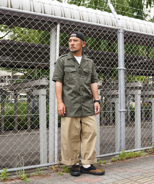 MILITARY(ミリタリー)の「実物 新品 デッドストック フランス軍 ヘリンボーンツイル(HBT)チャドシャツ(シャツ/ブラウス・メンズ・オリーブ・43/44/41/42/39/40/35/36/37/38/45)」の20枚目の写真