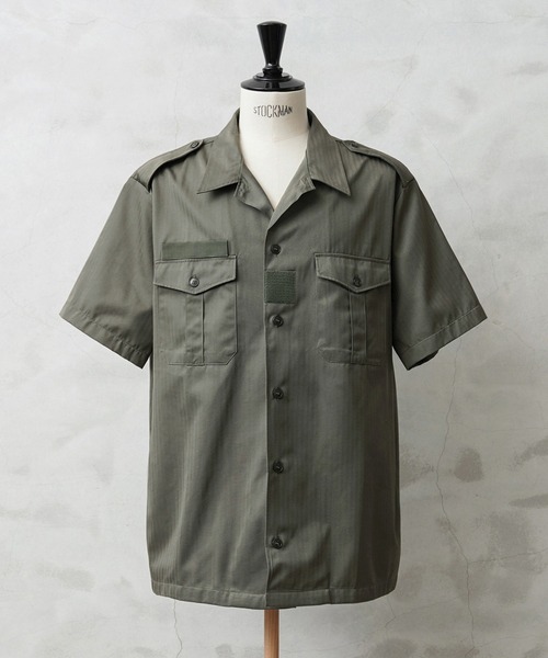 MILITARY(ミリタリー)の「実物 新品 デッドストック フランス軍 ヘリンボーンツイル(HBT)チャドシャツ(シャツ/ブラウス・メンズ・オリーブ・43/44/41/42/39/40/35/36/37/38/45)」の13枚目の写真
