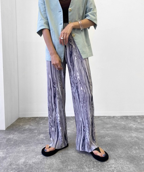 Birthday room（バースデイルーム）の「ニュアンス柄プリーツパンツ（その他パンツ・レディース・ブラック/ピンク/ライム・FREE）」の13枚目の写真