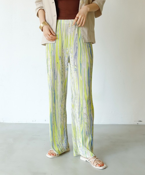 Birthday room（バースデイルーム）の「ニュアンス柄プリーツパンツ（その他パンツ・レディース・ブラック/ピンク/ライム・FREE）」の20枚目の写真