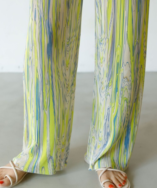 Birthday room（バースデイルーム）の「ニュアンス柄プリーツパンツ（その他パンツ・レディース・ブラック/ピンク/ライム・FREE）」の18枚目の写真