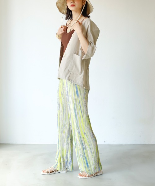 Birthday room（バースデイルーム）の「ニュアンス柄プリーツパンツ（その他パンツ・レディース・ブラック/ピンク/ライム・FREE）」の16枚目の写真