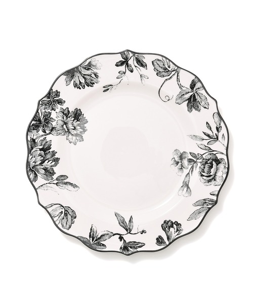 Francfranc(フランフラン)の「クラシックフラワー プレート L ブラック(食器・レディース・ブラック・FREE)」の1枚目の写真