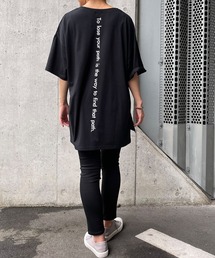 MATCH&more | バック縦プリントオーバーサイズ半袖Ｔシャツ(Tシャツ/カットソー)