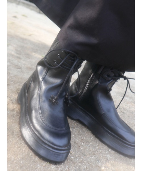 merry jenny(メリージェニー)の「flower lace up ブーツ(ブーツ・レディース・アイボリー/ブラック/ブラウン・MEDIUM/LARGE)」の4枚目の写真